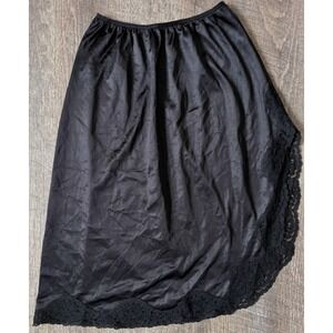 Vintage‎ Black half slip with lace trim Sears Size Small